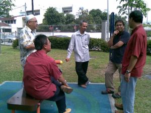 yes ... recalling the good old days stories (Zambri, Burhan, Rauff and Megat standing while Othman seated)